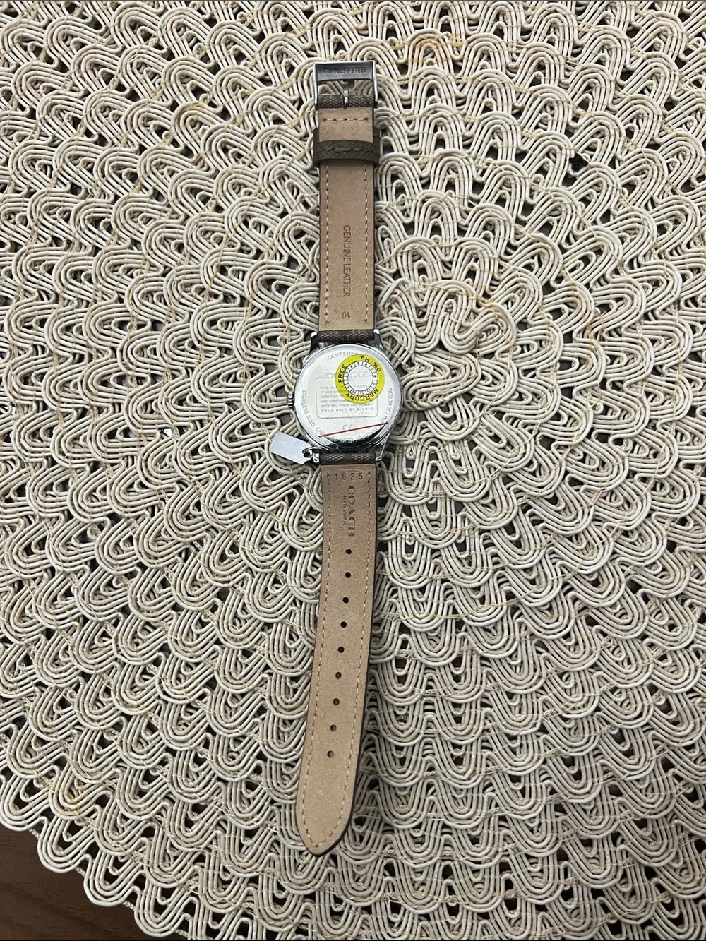 Coach Brown Signature Leather Strap Watch with Silver Dial